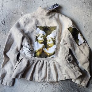 Designer Jacket Shabby Chic European Cotton Linen Like Magnolia Style